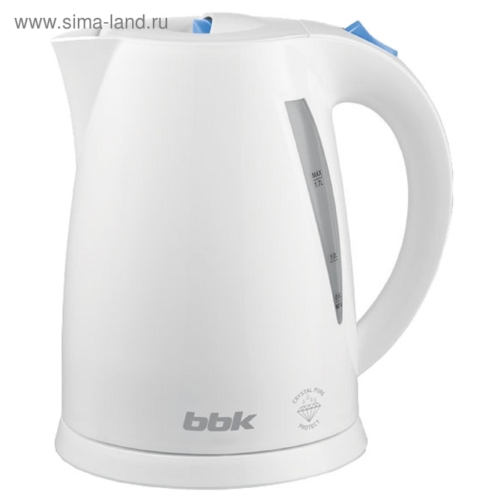 Чайник электрический BBK EK1707P, пластик, 1.7 л, 2200 Вт, белый - Фото 1