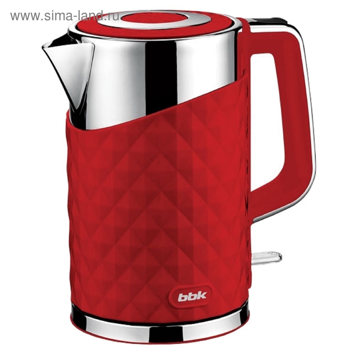 Чайник электрический BBK EK1750P, металл, 1.7 л, 2200 Вт, красный - Фото 1