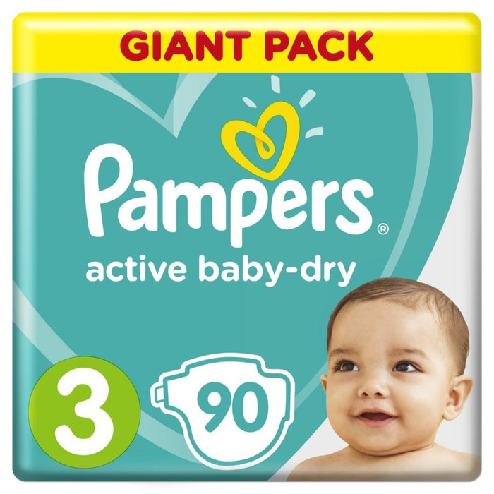 Подгузники Pampers Active Baby-Dry размер 3, 90 шт. - Фото 1