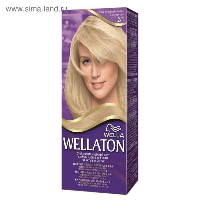 Крем-краска Wellaton "Яркий пепельный блондин 12/1", 60 мл - Фото 1