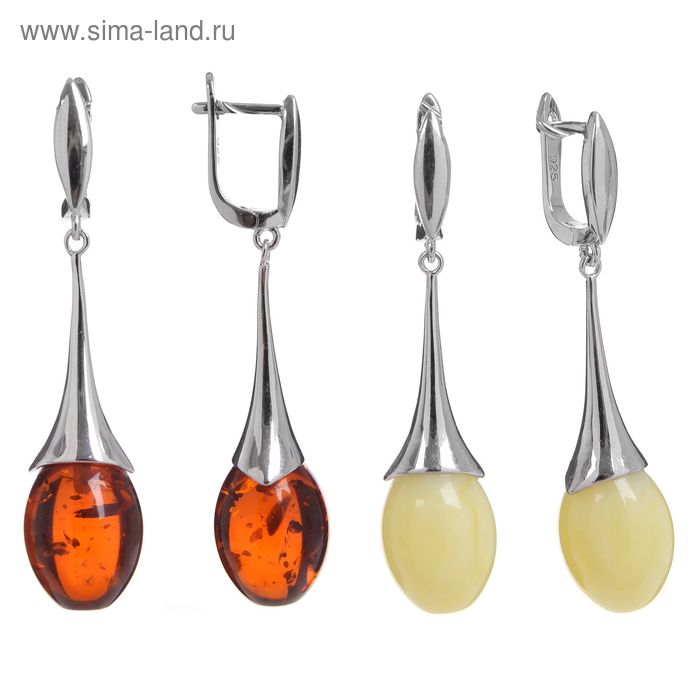 Серьги «Янтарь» вишенки, цвет МИКС - Фото 1