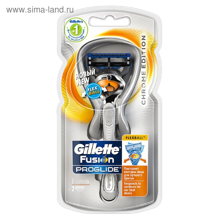 Бритвенный станок Gillette Fusion ProGlide Power Flexball, с двумя сменными кассетами - Фото 1
