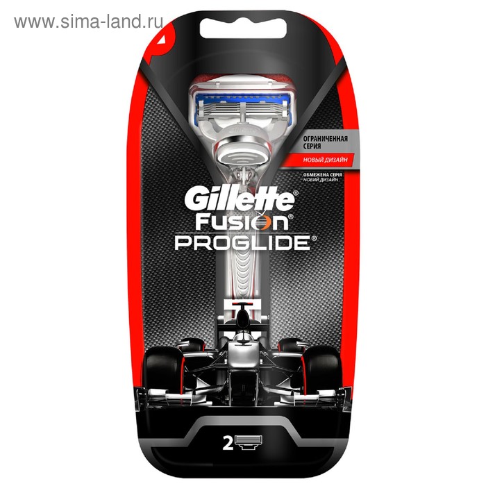 Бритвенный станок Gillette Fusion Proglide Silver для чувствительной кожи  с двумя дополнительными с - Фото 1
