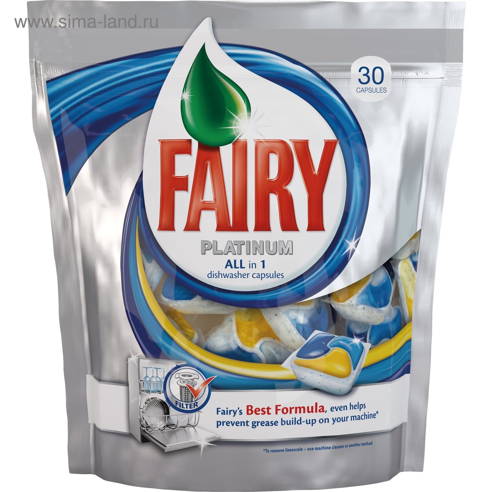 Капсулы для посудомоечных машин Fairy Platinum All in 1, 30 шт. (1544392) -  Купить по цене от 588.22 руб. | Интернет магазин SIMA-LAND.RU