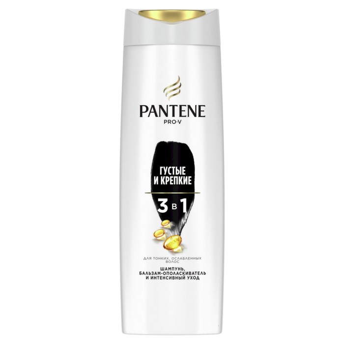 Шампунь для волос Pantene 3 в 1 «Густые и крепкие», для тонких и ослабленных волос, 360 мл - Фото 1
