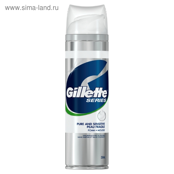 Пена для бритья Gillette Series Pure and Sensitive, 250 мл - Фото 1