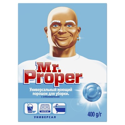 Средство для мытья полов Mr.Proper, универсальный, порошок с отбеливателем, 400 г