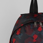 Рюкзак молодёжный на молнии "Ромбы", 1 отдел, 1 наружный карман, чёрный/красный - Фото 4