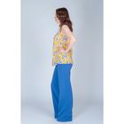 Блуза женская, размер 44, рост 170 см, цвет голубые цветы на желтом (арт. B1390-0970) - Фото 4