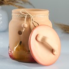 Банка для хранения сухофруктов «Борисовская керамика», 1 л, с отверстиями для вентиляции, персиковая - Фото 2