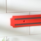 Держатель для ножей магнитный Доляна «Цветная линия», 38 см, цвет красный - фото 4558619