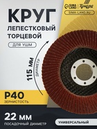 Круг лепестковый торцевой ТУНДРА, 115×22 мм, Р40 - Фото 1