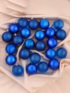 Ёлочные игрушки «Далия», шары новогодние, d=6 см, набор 24 шт., синий - Фото 2