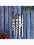 Ёлочные игрушки набор 7 шт. «Сосулька - завитулька», 19 см, серебристый - Фото 3