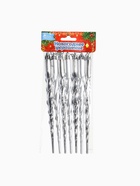 Ёлочные игрушки набор 7 шт. «Сосулька - завитулька», 19 см, серебристый - Фото 8