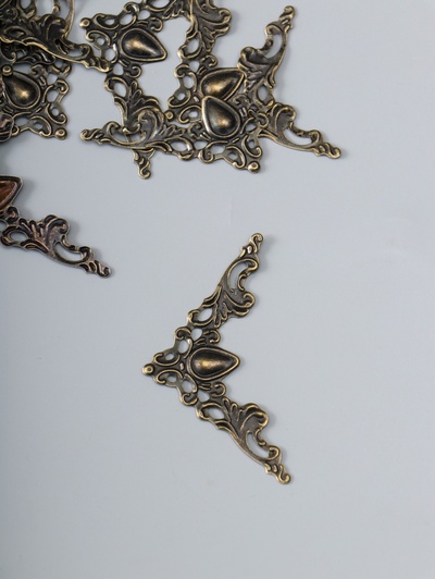 Уголок декоративный для шкатулки, фотоальбома «Узорный», набор 10 шт., металл, 4×4 см