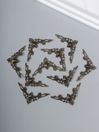 Уголок декоративный для шкатулки, фотоальбома «Узорный», набор 10 шт., металл, 4×4 см - Фото 3