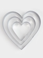 Набор форм для выкладки и выпечки KONFINETTA «Сердце», 3 шт., 20×20×4.5 см, 15.5×15×4.5 см, 10×10×4.5 см, серебристый 1371940