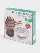 Набор форм для выкладки и выпечки KONFINETTA «Сердце», 3 шт., 20×20×4.5 см, 15.5×15×4.5 см, 10×10×4.5 см, серебристый - Фото 7