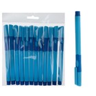 Ручка шариковая 0.7 мм, стержень синий, корпус синий с резиновым держателем, для правшей (цена за 1 штуку) - Фото 2