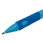 Ручка шариковая 0.7 мм, стержень синий, корпус синий с резиновым держателем, для правшей (цена за 1 штуку) - Фото 4