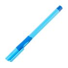 Ручка шариковая 0.7 мм, стержень синий, корпус синий с резиновым держателем, для правшей (цена за 1 штуку) - фото 317919148