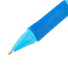 Ручка шариковая 0.7 мм, стержень синий, корпус синий с резиновым держателем, для правшей (цена за 1 штуку) - Фото 5