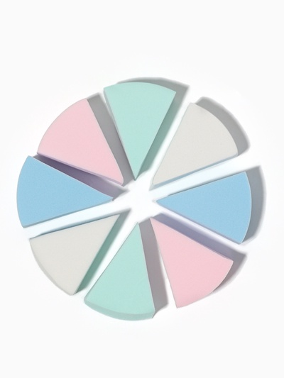 Спонжи для макияжа, набор - 8 шт., 3.5×3 см, разноцветные