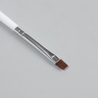 Кисть для дизайна и наращивания ногтей, прямая, плоская, 17.5×0.5 см, белая - Фото 2