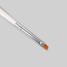 Кисть для наращивания и дизайна ногтей, скошенная, плоская, 17.5 см, 5×6 мм, белая - Фото 2