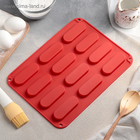 Форма для выпечки Доляна «Сладости.Эклер», силикон, 28×21×1 см, 12 ячеек (7.6×2.7×1 см), МИКС - Фото 9