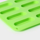 Форма для выпечки Доляна «Сладости.Эклер», силикон, 28×21×1 см, 12 ячеек (7.6×2.7×1 см), МИКС - Фото 6