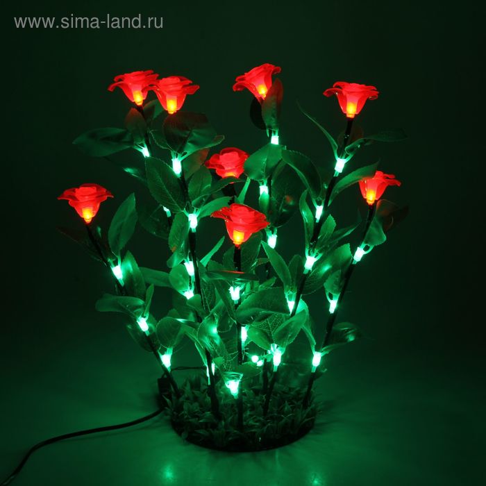 Светодиодный куст 0.4 м, "Розы", 40LED, 220V, фиксинг, КРАСНЫЙ - Фото 1