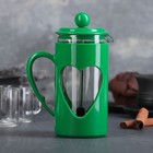 Чайник заварочный френч - пресс Доляна «Комплимент», 350 мл, стекло, цвет зелёный - Фото 2