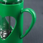 Чайник заварочный френч - пресс Доляна «Комплимент», 350 мл, стекло, цвет зелёный - Фото 4