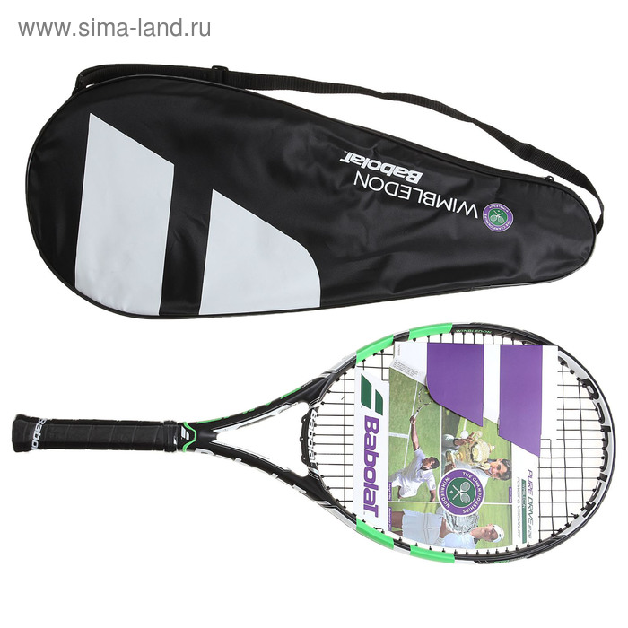 Ракетка для большого тенниса Pure Aero Junior Wimbledon 26, с натяжкой, ручка 1 - Фото 1