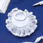 Бант для волос на резинке «Школьница», цветок жемчужный, d=8 см, белый - Фото 3