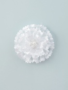 Бант для волос на резинке «Школьница», цветок жемчужный, d=8 см, белый - Фото 4