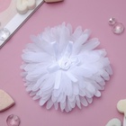 Бант для волос на резинке «Школьница», розочка, d=10 см, белый - Фото 2