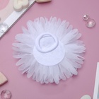 Бант для волос на резинке «Школьница», розочка, d=10 см, белый - Фото 3