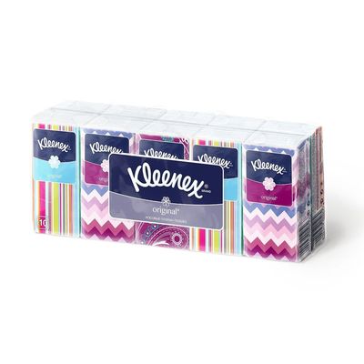 Платочки бумажные Kleenex Original, 10 упаковок по 10 шт.