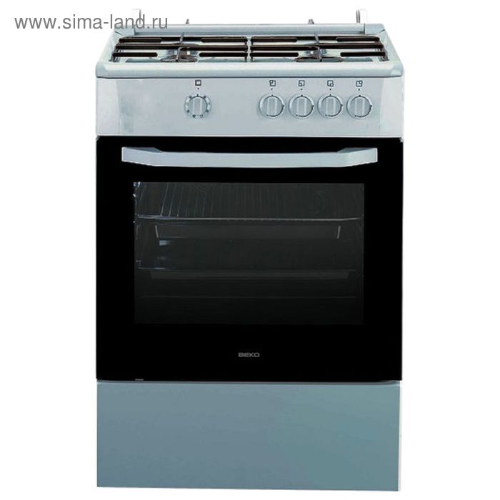 Плита Beko CSG 52010 W, газовая, 4 конфорки, 60 л, газовая духовка, белая - Фото 1