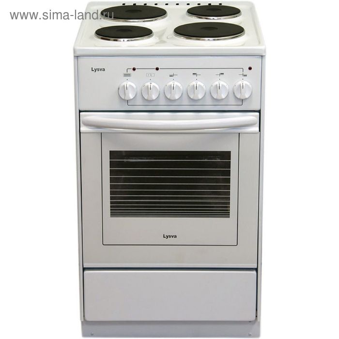 Плита "Лысьва" ЭП 401 СТ, электрическая, 4 конфорки, 57 л, эмаль, без гриля, белая - Фото 1