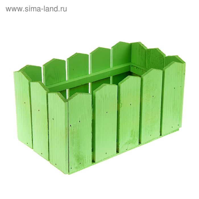 Ящик реечный "Заборчик" зеленое, 24 х 13 х 13 см - Фото 1