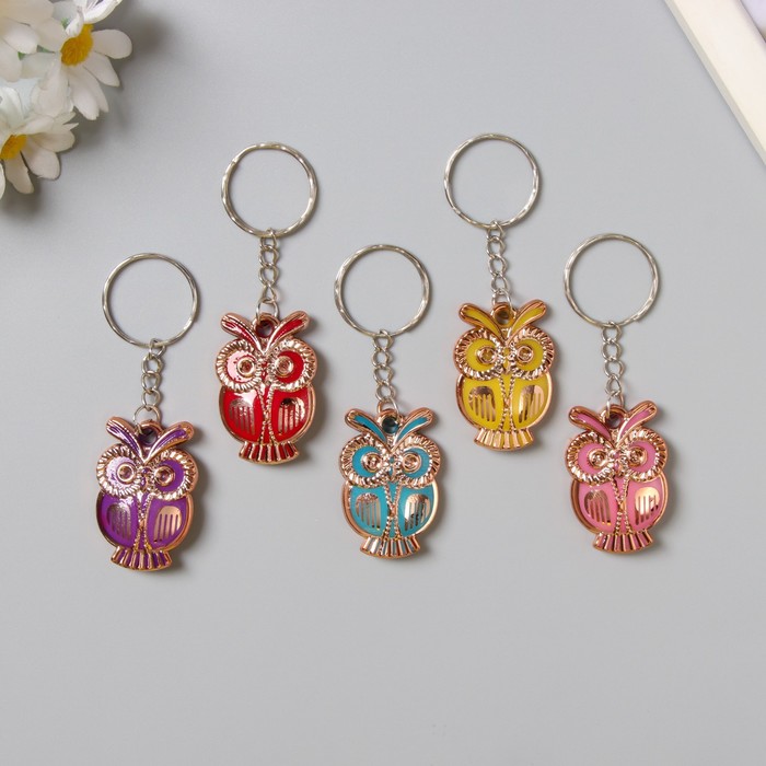 Брелок для ключей на кольце «Филин», пластик под металл, 2.5×3.8 см, МИКС - Фото 1