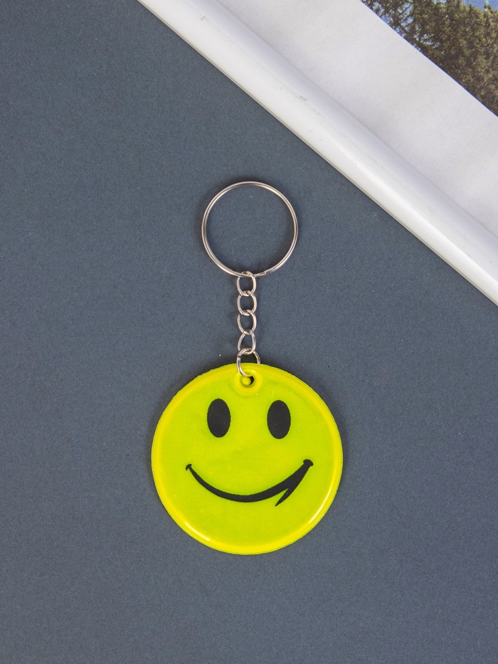 Брелок для ключей на кольце светоотражающий «Смайлик», пластик, 5.5×5 см, МИКС - Фото 1