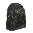 Рюкзак молодёжный на молнии "Квадрат", 1 отдел, 2 наружных и 2 боковых кармана, чёрный/синий - Фото 2