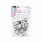 Карабин металлический, 38×12 мм / 10×1 мм, 6 шт., цвет серебряный - Фото 4