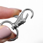 Карабин металлический, 39×24 мм / 20×2 мм, 6 шт., цвет серебряный - Фото 3