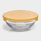 Салатники Доляна «Классика» с крышками, набор 5 шт.: 900/500/350/200/130 мл, стекло, жёлтые - Фото 3